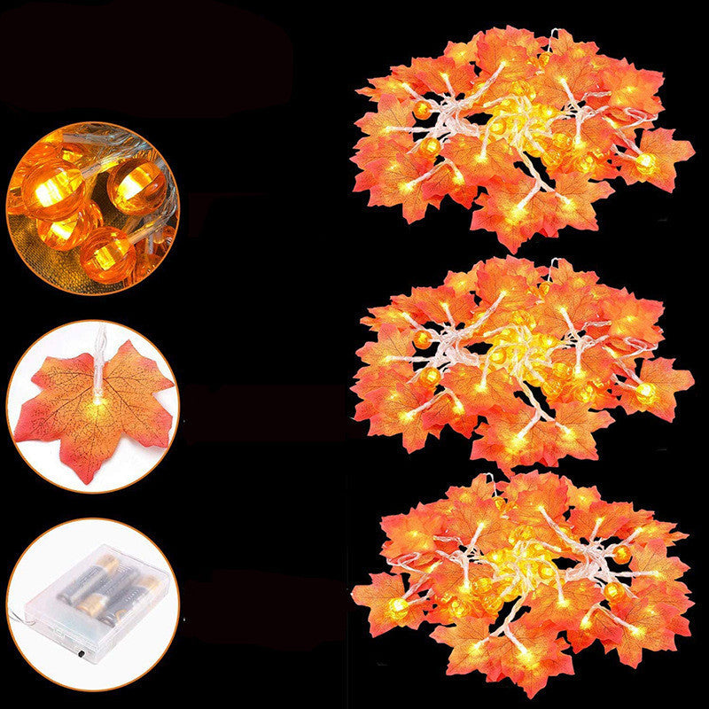 Pumpkin and Maple Leaf Light String Decoration Light