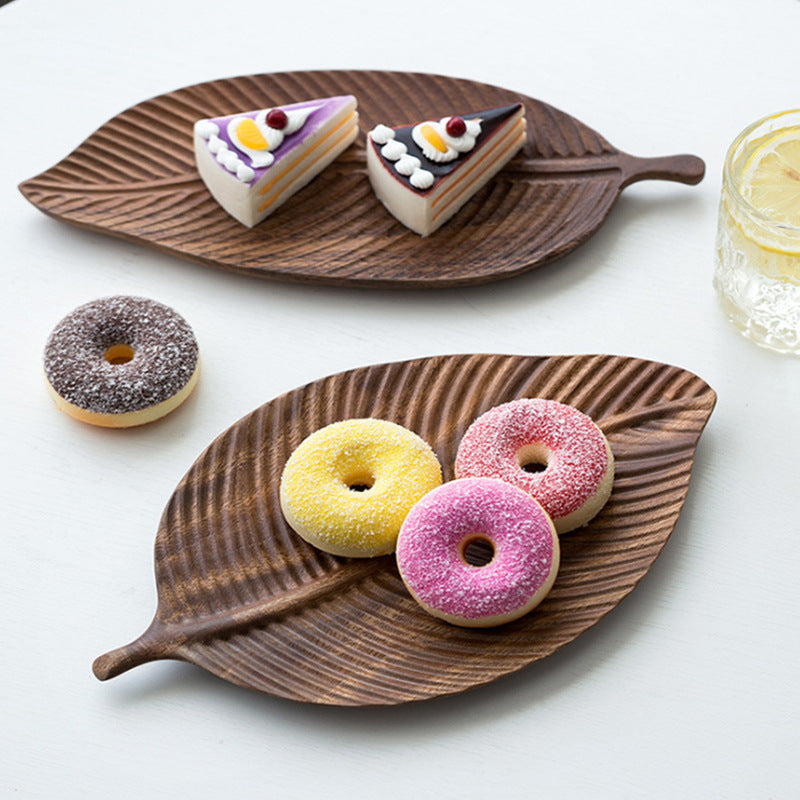 Walnut Leaf-Shaped Dessert Tray