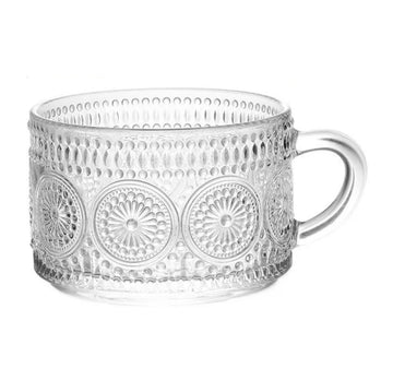 Vintage Embossed Glass Coffee Cup