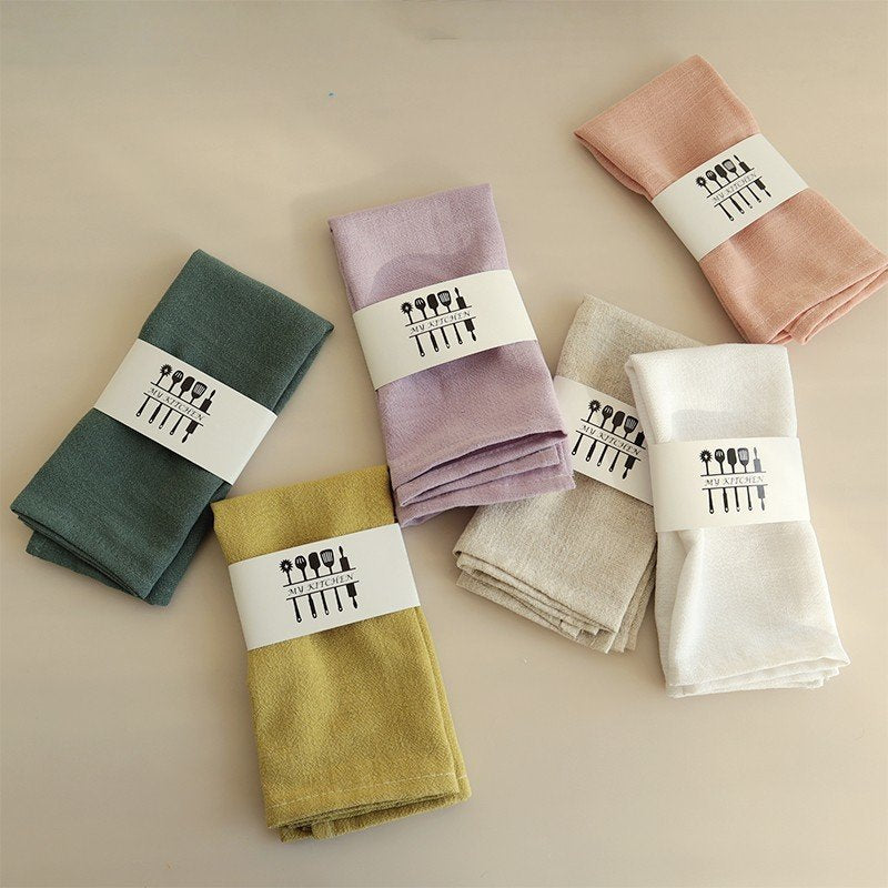 Plain Cotton Linen Cloth Art Home Kitchen Napkins