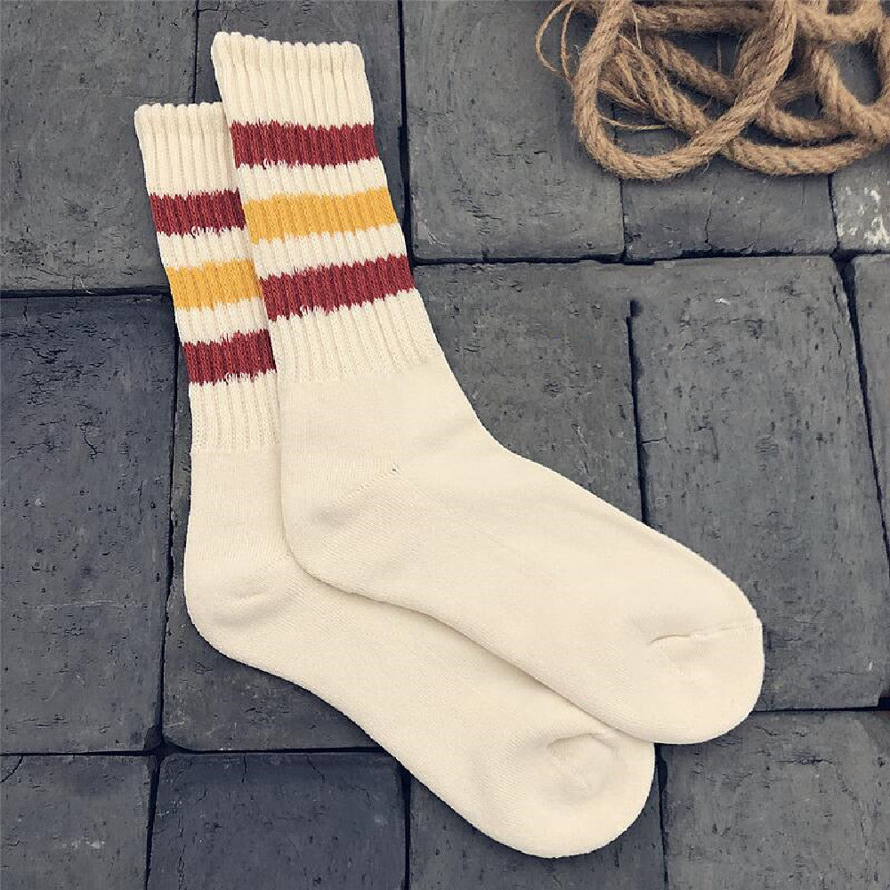 Stripes Cotton Long Socks Pair